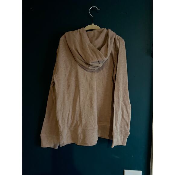 NWT Kate Quinn Pointelle Organic Cotton Hoodie Beige Tan Size 6y - Picture 2 of 3